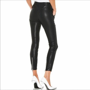 Blank NYC Vegan Leather Pants Faux Black Moto Ankle Zipper Tight NWT Bond 26